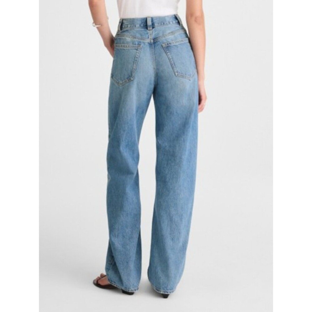 Madewell The Balloon Jean Dobbins Wash Size 28 NWT Barrel Leg Lightly Distressed - Picture 5 of 6